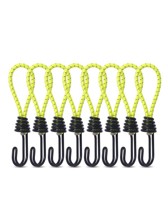 10Pcs Rope Cord with Hook, Metal Shock Cord Hook Tent Elastic Rope Stretch Strap Set for Tarpaulins, Camping Cover