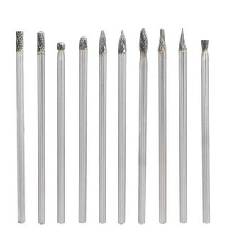 TSV 10pcs Carbide Burrs Fit for Dremel, 1/8 Shank Double Cut Tungsten  Carbide Rotary Bits for Carving Engraving Polishing 
