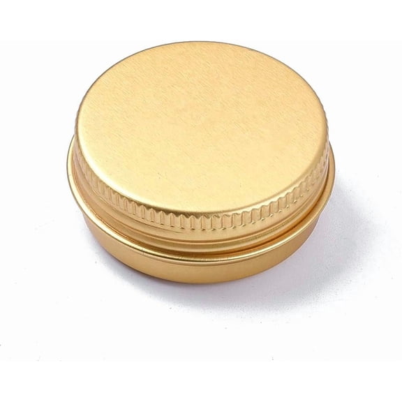 10Pcs Round Aluminium Tin Cans Aluminium Jar Storage Containers for Cosmetic Candles Candies with Screw Top Lid Golden 4.15x1.75cm for DIY