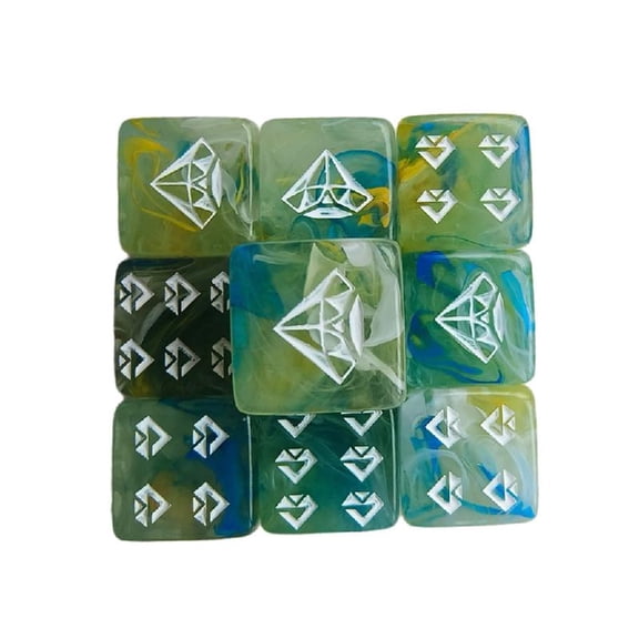 10Pcs Round Corner Six Sided Dices Role Playing Game Dices Math Counting Teaching Tool for Board Game, KTV, Party