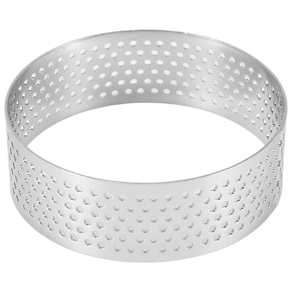 10Pcs Round Dessert Stainless Steel Perforated Fruit Pie Quiche Cake Mousse Mold Kitchen Baking Mold 6cm,10 * tart pan,silver