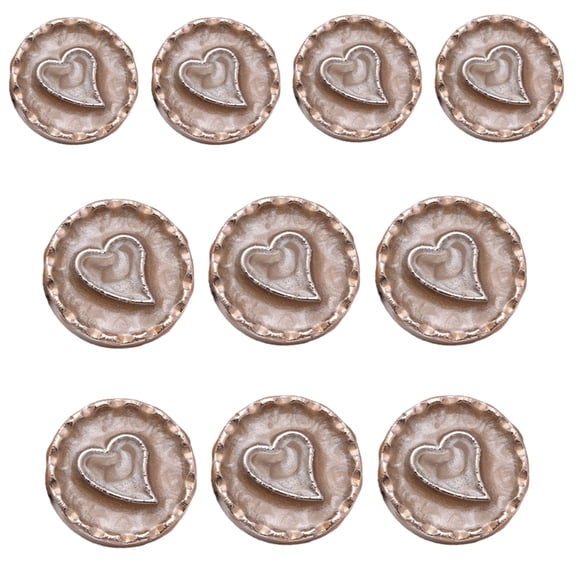 10Pcs Round Metal Button with Hole Heart Button Sewing Button for Art Craft Coat Sewing Knitting Clothing Accessories