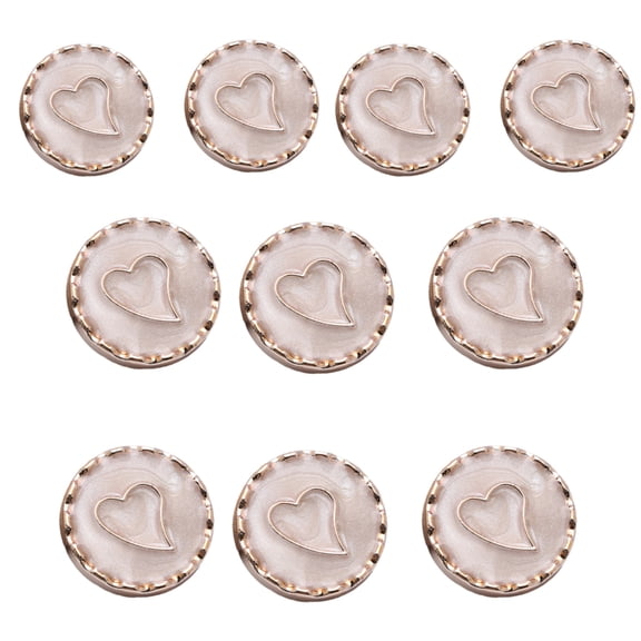 10Pcs Round Metal Button with Hole Heart Button Sewing Button for Art Craft Coat Sewing Knitting Clothing Accessories