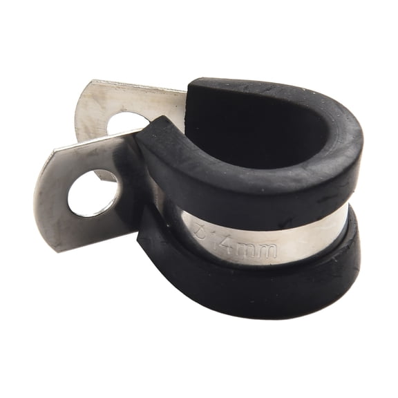 10Pcs Rubber Lined P Clips Cable Mounting Hose Pipe Clamp Stainless Steel 14Mm