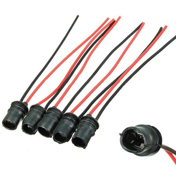 10Pcs Rubber T10 W5W Car Auto Light Bulb Round Socket Lamp Holder Base Connector