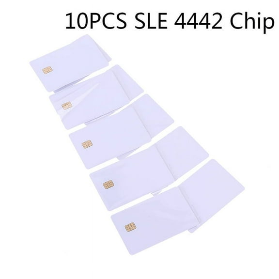 10Pcs SLE 4442 Chip With Hico Magnetic Stripe Contact IC Card 2 in 1 Blank Card