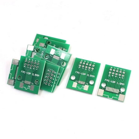 10Pcs SMD SMT FPC-10P 0.5mm 1mm to DIP10 2.54mm 2 Sides PCB Board Plate Adapter