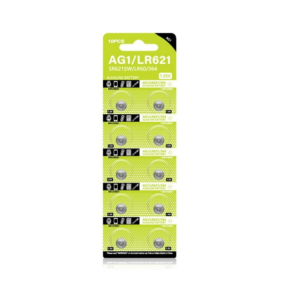 10Pcs SR621SW Watch Batteries AG1 Button Cell 1.55V LR621 LR60 SR60 Alkaline Coin Replacement for Clock