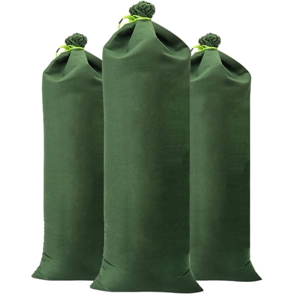 10Pcs Sandless Sand Bags for Flooding, Thickened Canvas Sand Bags Flood Protection Sand Bag Reusable Water Flood Barrier Sandbags with Ties for Doors Windows Garage