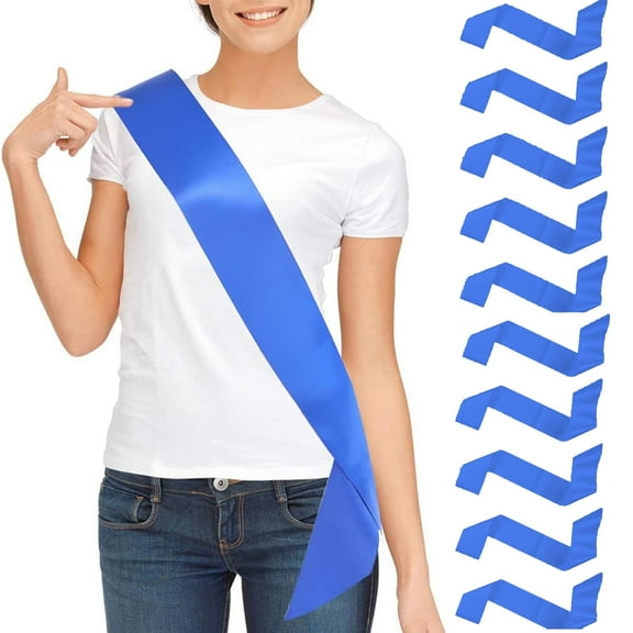 10Pcs Sashes Blank Sashes for Pageants,Senior Sashes, Prom Queen Sashes Plain Satin Sashes Custom Personalized Sashes, Party Decorations Accessory for Wedding Hen Party Birthday (Royal Blue)