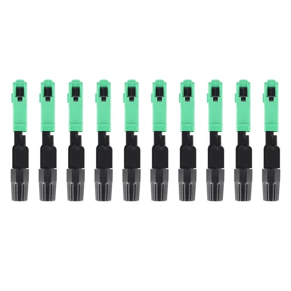 10Pcs Sc/ Fiber Optic Connector Embedded Single Mode Component Fiber Optic Quick Connector-Black + Green