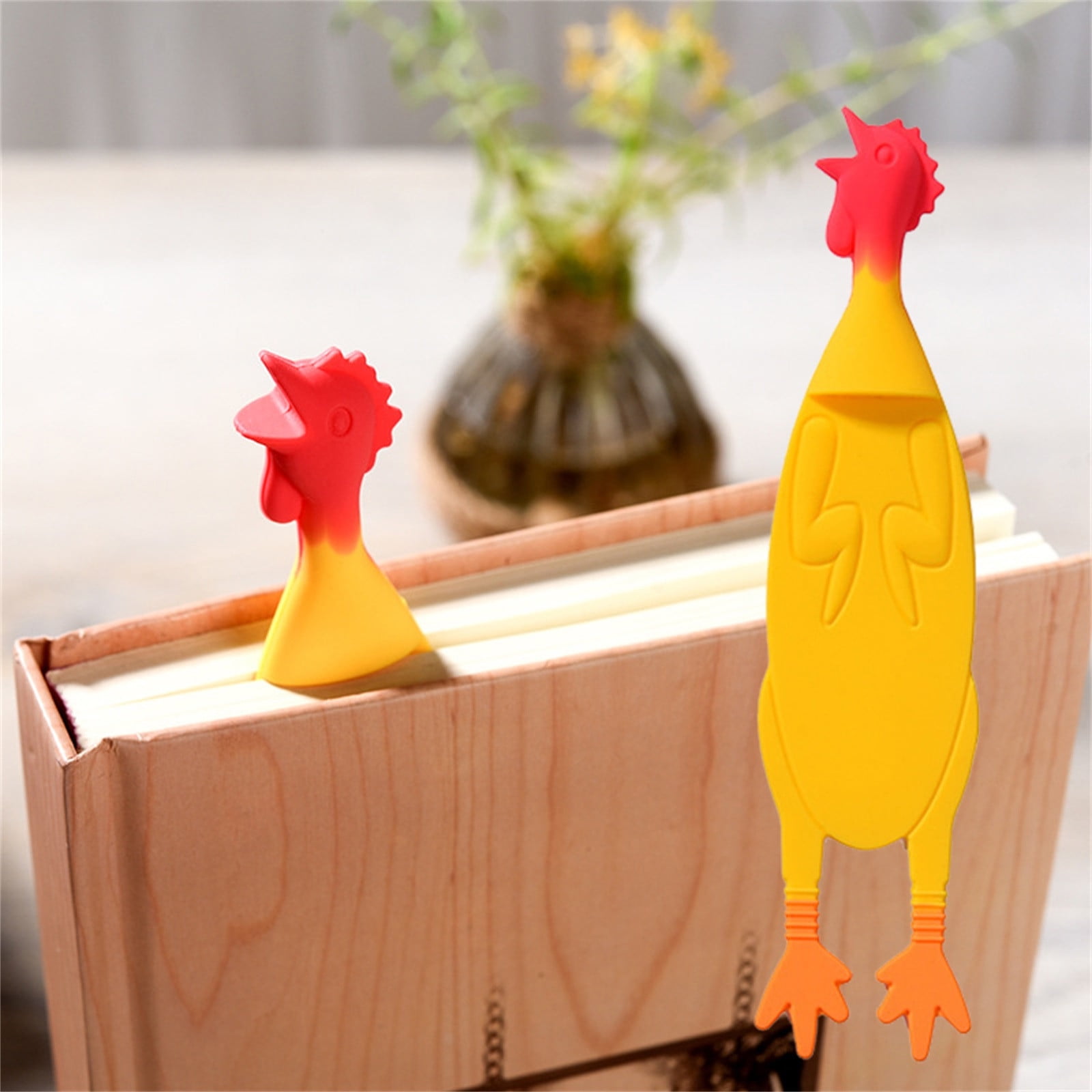 10Pcs Screaming Chicken Bookmark, Fufafayo Silicone Bookmark for Books, Funny Chicken Bookmark Palz, Wacky Kawaii Teen Bookmark, Creative Reading Gifts ForKidsReaders Office Study Supplies