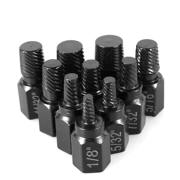 10Pcs Screw Extractor Alloy Steel Damaged Screw Remover Set For Broken Rounded Off Painted Over Rusted Tight Bolts Set