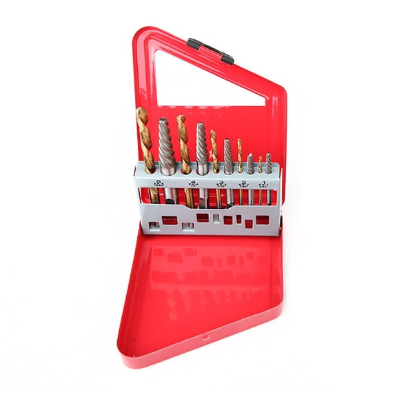 10Pcs Screw Extractor High Speed Steel Damaged Screw Remover Drill Bit Kit for Industrial Equipment
