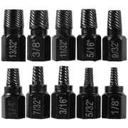 Screw Extractor Set 10-Piece Multi-Spline Easy Out Broken Bolt Remover Kit, High Hardness Alloy Steel, 1/8" to 13/32" with 13mm Hex Base