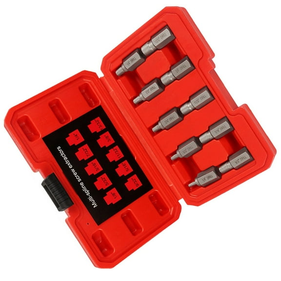 10Pcs Screw Extractor Set Damaged Broken Bolt Screw Extractor Hex Head Extractor Metal Drill Bit Broken Bolt Stud Remover Tool Smile Home
