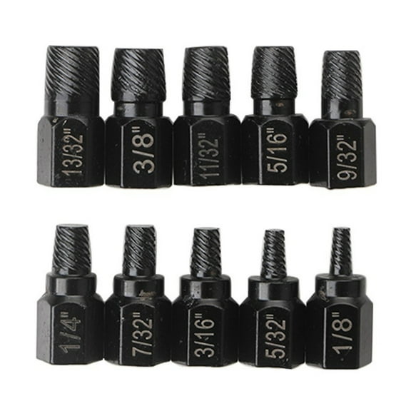 10Pcs Screw Extractor Set Hexagonal Head Multi-Splines Easy Out Bolt Extractor Tool, Damaged Screw Removal
