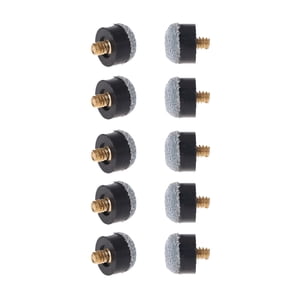 10Pcs Screw on Tip 13mm Replacement Cue Tip for Pool Cues and , Pool Cue Tip Hard Leather Screw on Tip