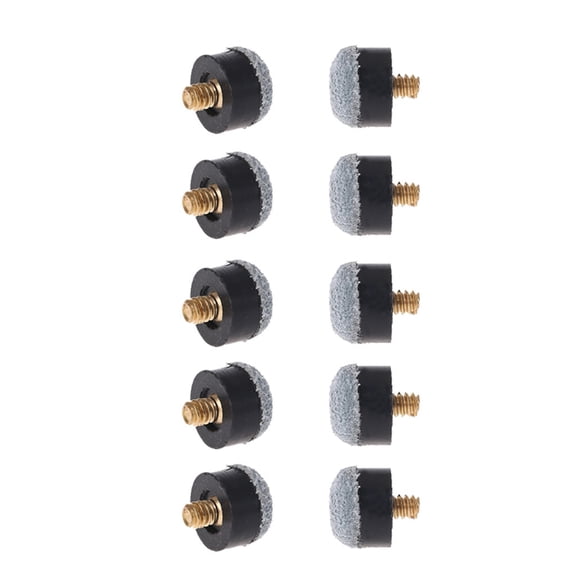 10Pcs Screw on Tip 13mm Replacement Cue Tip for Pool Cues and , Pool Cue Tip Hard Leather Screw on Tip