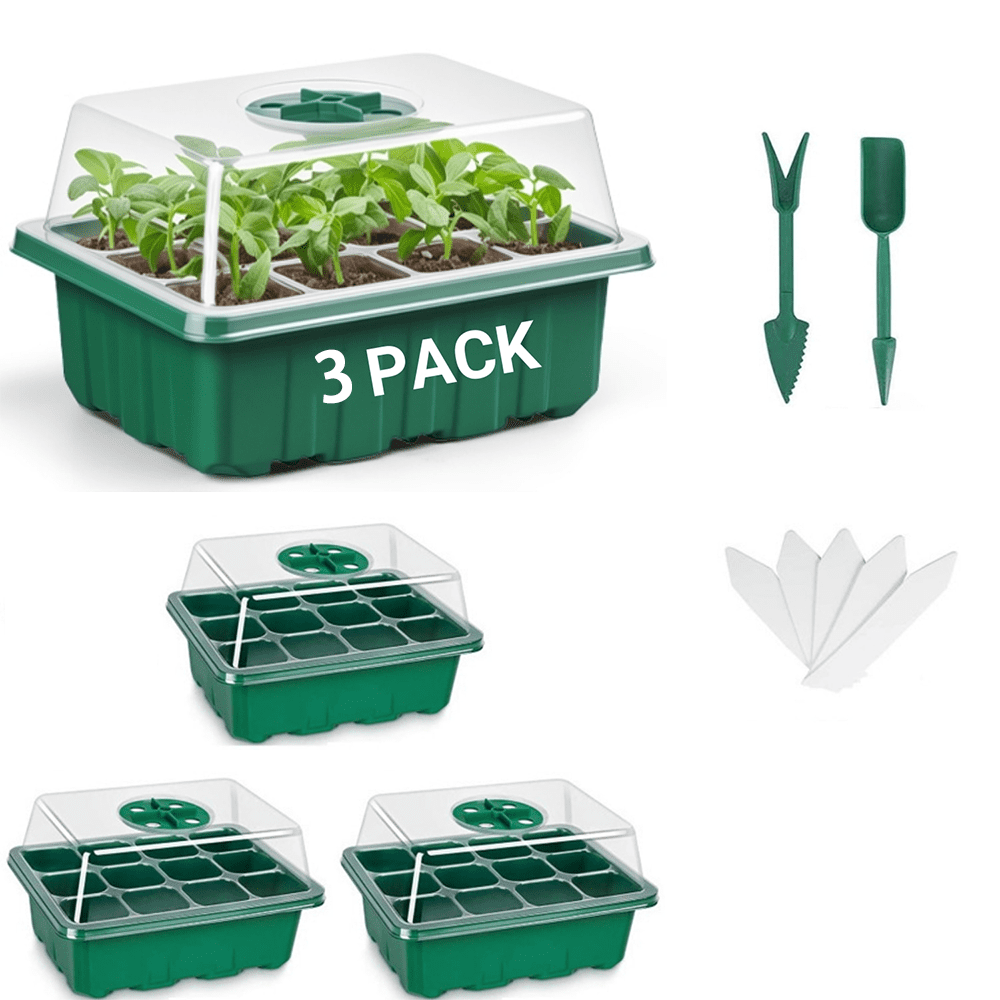 10Pcs Seed Starter Tray Mini Greenhouse Germination Kit with Humidity Dome Plant Seedling Growing Tray with Base Propagation Kit