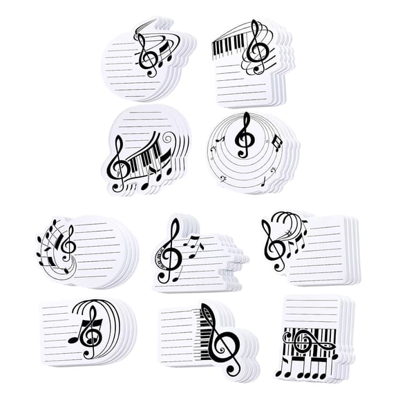10Pcs Self-Adhesive Notes Pad Self-Stick Note Pad Removable Memo Pad Musical Note Shape Memo Notepads Set