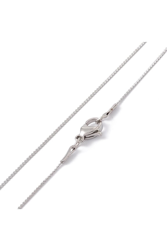 10Pcs Serpentine Chain Necklace 304 Stainless Steel Necklace for Men Women Stainless Steel Color for Women Man Birthday Festival Elegant Gifts Personalized Jewelry 15.75 inch(40cm) Silver