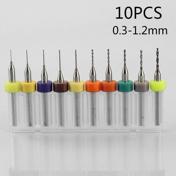 10Pcs/Set 0.3-1.2Mm Tungsten Steel Drill Bits Pcb Print Circuit Board Drill Bit
