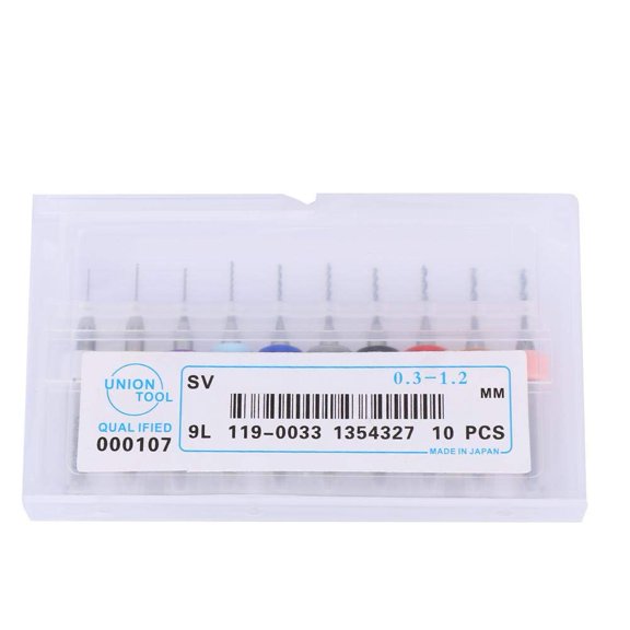 10Pcs/Set 0.3-1.2mm PCB Drill Bits Carbide Micro Drilling Tool for Circuit Board Stone