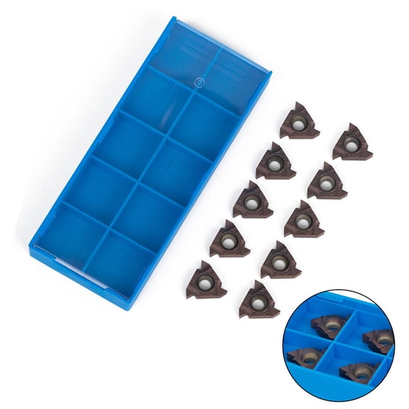 10Pcs-Set 16Ir Ag60 Vp15Tf Cnc Inserts Lathe Woodworking Milling Machine Blades Carbide Thread Cutting Turning Metalwork Tools Smile Home