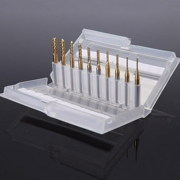 10Pcs Set 1Mm 2Mm 3Mm End Mill Drill Bits Cemented Carbide Cnc Milling Cutter YIWEI