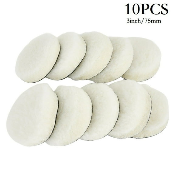 10Pcs/Set 3-Inch Wool Buffing Bonnet-Pad Car Polishing Buffer Hook & Loop POLISH
