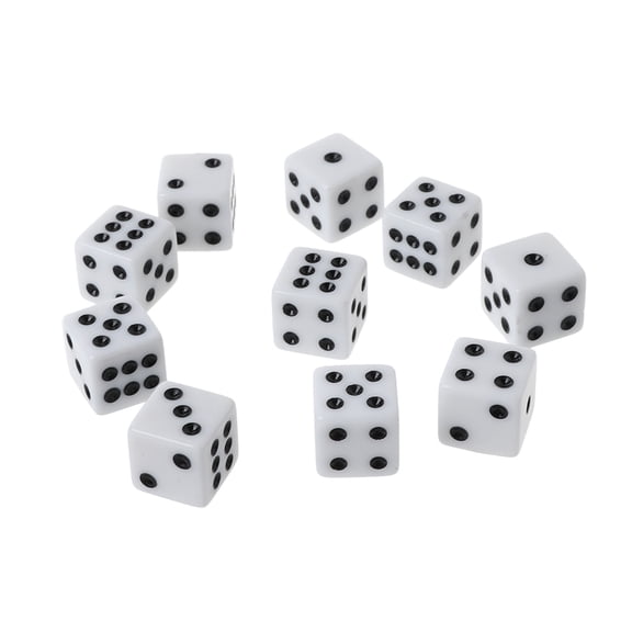 10Pcs/Set 6 Sided 0.63In Number Acrylic Round Corner Party Engraving Educational Accessaries