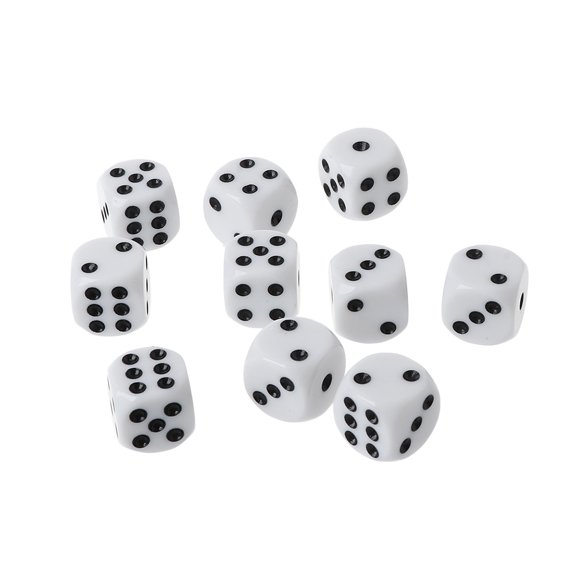 10Pcs/Set 6 Sided 0.63In Number Acrylic Round Corner Party Engraving Educational Accessaries
