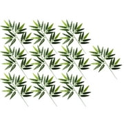 10Pcs/Set Artificial Bamboo Leaf Realistic Appearance Refreshing Plastic Bright Color Simulation Green Plants for Home Dec