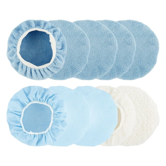 10Pcs/Set Car Orbital Buffer Polisher Pad Bonnet Microfiber Max Baxer Bonnet Polishing Bonnet Buffing Pad Cover