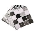 thumbnail image 1 of 10Pcs/Set Flat Mosaic Tiles Sticker Transfers Covers For Kitchen Bathroom Wall Strickers Gloss Waterproof Film 3D Wall Decals, 1 of 9