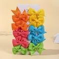 thumbnail image 1 of 10Pcs/Set Girls Solid Hairpins Hair Bows Clips Gift Nylon Safe Hair Clip Barrettes for Infants Toddlers Kids Hair Accessories, 1 of 10