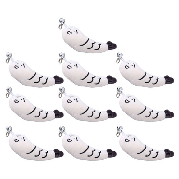 10Pcs/Set Interesting Teaser Cats Toy Cats Fishing Rod Attachments Fish Feathered Teaser Toy Funny Toy Stuffed Fish Toy