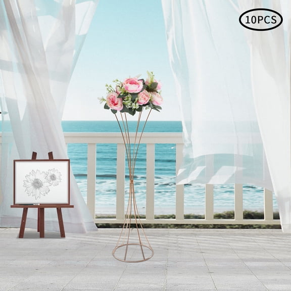 10Pcs Set Metal Wedding Flower Trumpet Vase Stand 31.5 inch Table Vases Decor