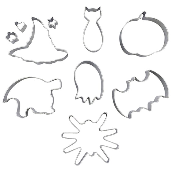 RXMEKW 10PCS Set Stainless Steel Molds Halloween Cake Baking DIY Tool