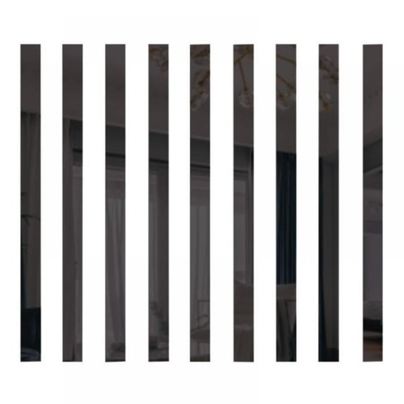 10Pcs/Set Striped Design Mirror Wall Stickers Self Adhesive Wall Line Border Decals Removable Wall Decals for Home Art Room Bedroom