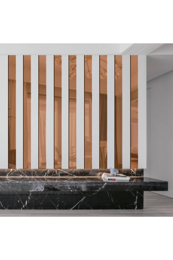 10Pcs/Set Striped Mirror Stickers Self-Adhesive Removable Acrylic Sheets Wall Decals Home Art Room Bedroom Background Decor