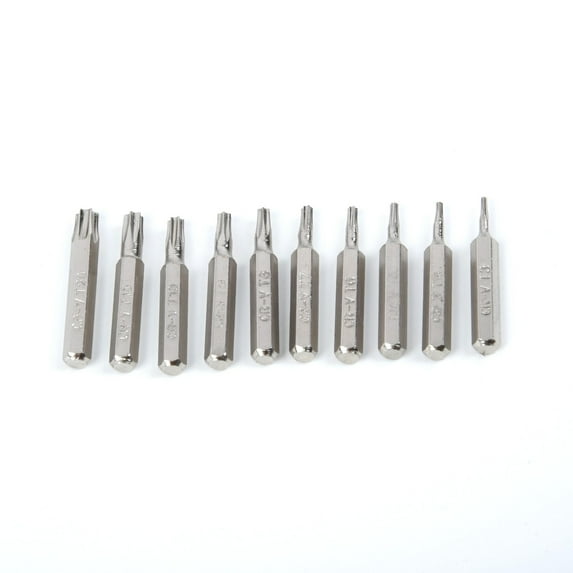 10Pcs Set T3-T20 4Mm Metal Torx Head Screwdriver Bit 28Mm Length Tool Accessory