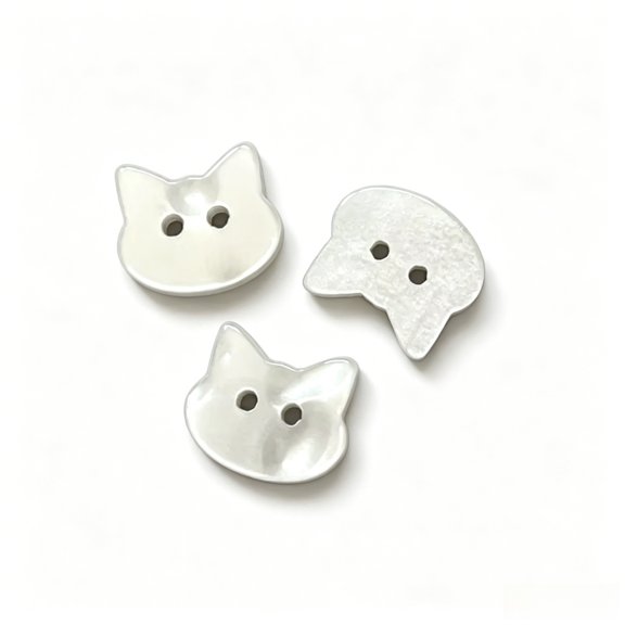 10Pcs/Set White Kitten Shirts Sweaters Skirts DIY Apparel Sewing Buttons