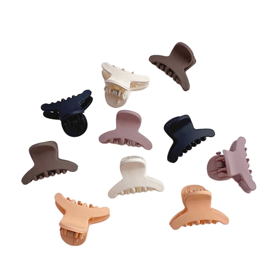 10Pcs/Set Women Hair Clip Boxed Solid Color Butterflies Semi-circle Flower Triangle Non-slip Mini Ladies Bang Side Hair Claw Clamp Hair Accessories