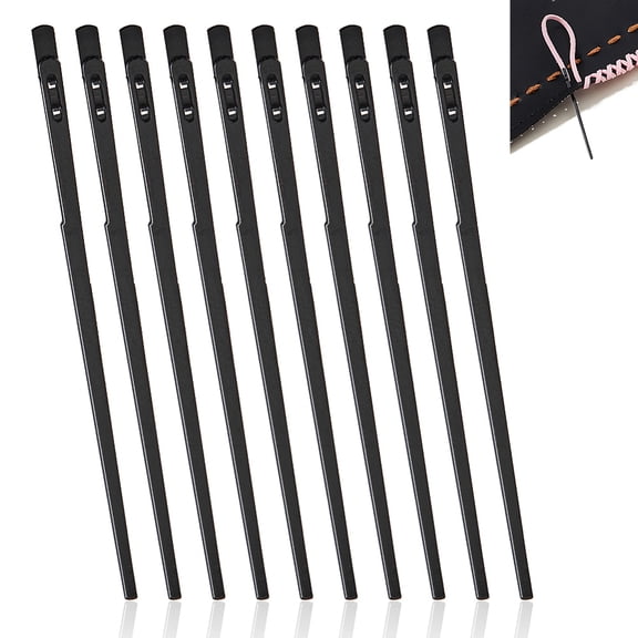 10Pcs Sewing Leather Needle 2.2 Inches Long Durable Steel Single Hole Hand Knitting Needles Manual Lacing Threading Tool