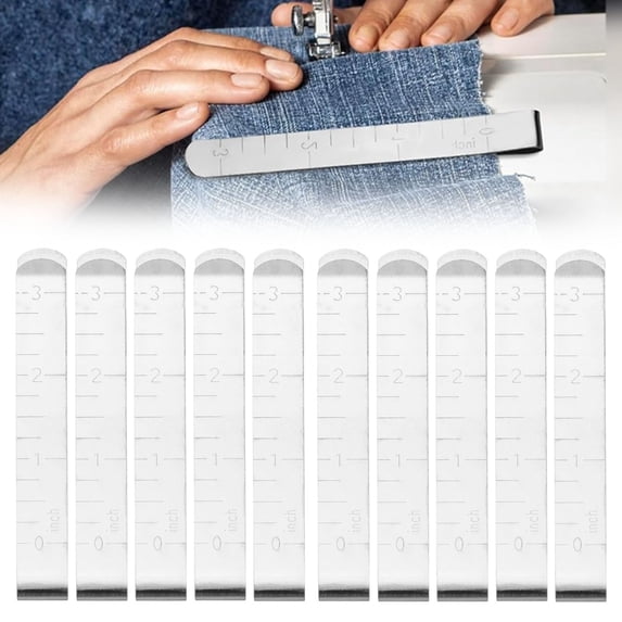 10Pcs Sewing Quilting Position Marker Ruler, Metal Seam Allowance Guide ...