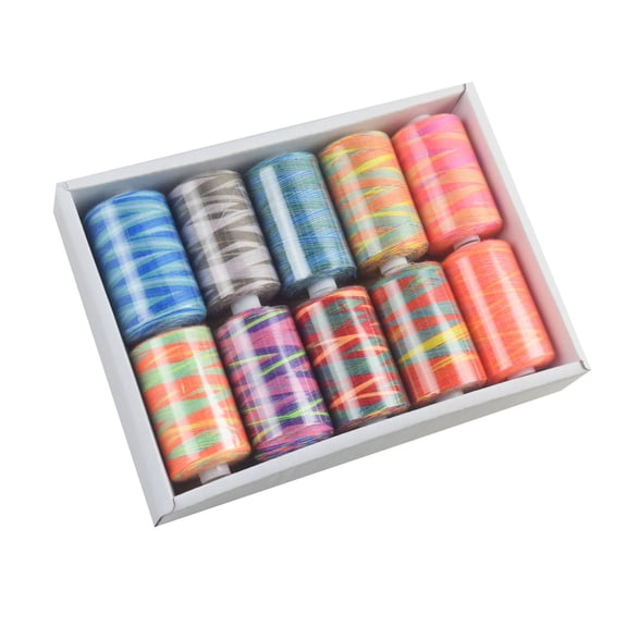 10 Roll Polyester Sewing Thread for Sewing Machine Hand Stitching Embroidery, Embroidery Thread