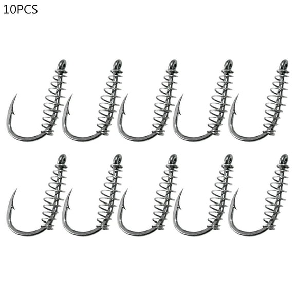 10Pcs Sharpened Carbon Steel Chub Spring Fishing Hooks Fish Tackle Accessory