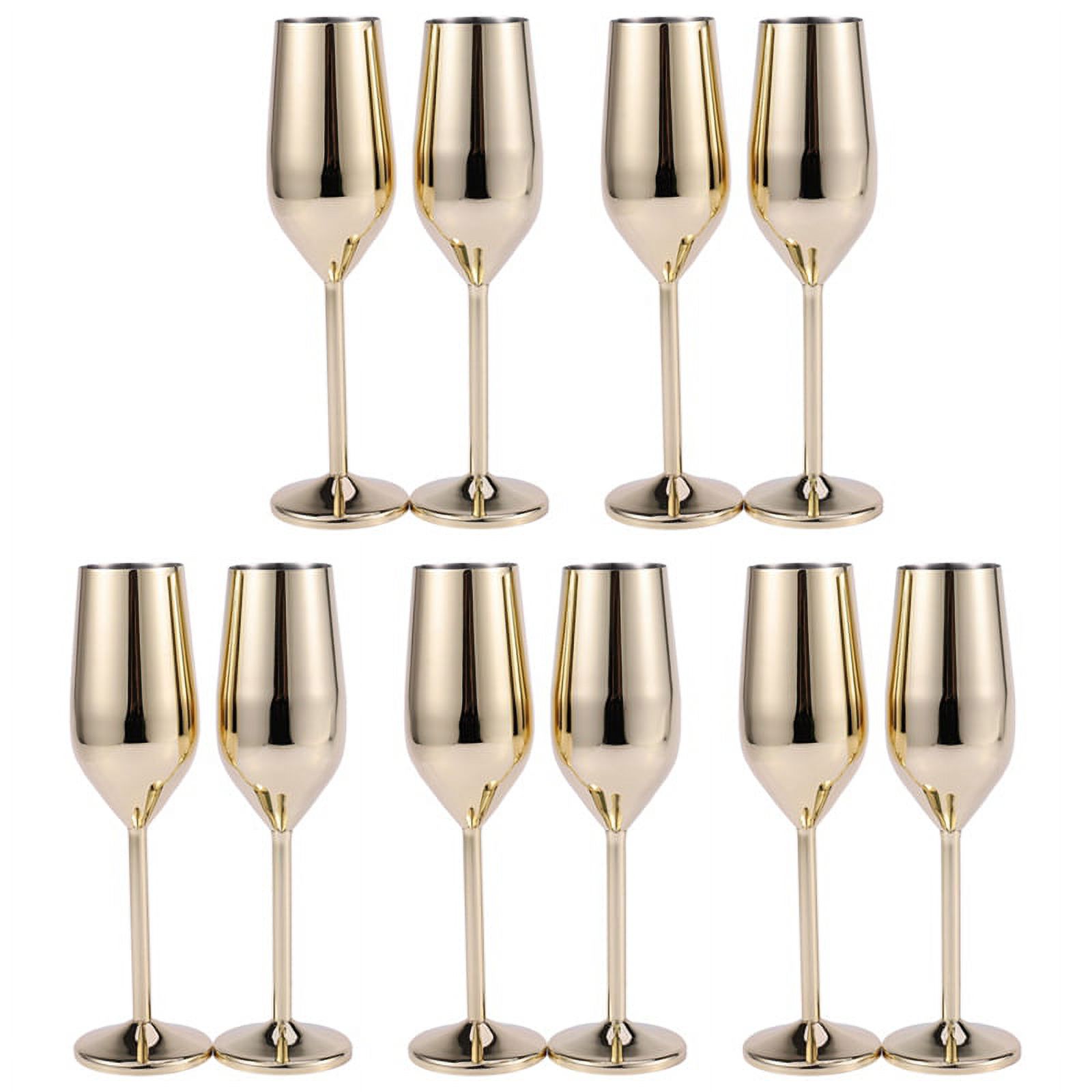 2pcs/set Shatterproof Stainless Champagne Glasses Brushed Gold Wedding  Toasting Champagne Flutes Drink Cup Party Marriage Wine - Glass - AliExpress